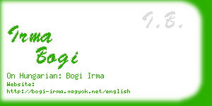 irma bogi business card